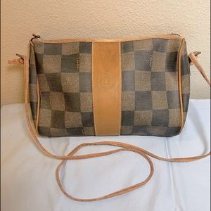 Fendi cross-body bag.  Black and tan.